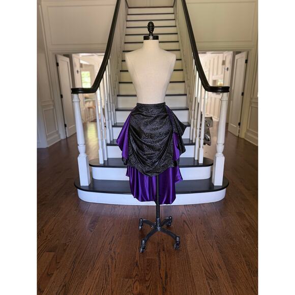 Vintage Costume Hi-Low Bustle Skirt Victorian Goth SteamPunk Burlesque Cosplay - Picture 2 of 13